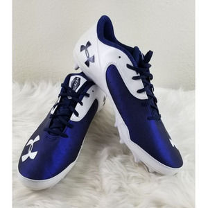 Under Armour Nitro Athletic Sports Cleats Blue White Men's Sz 15